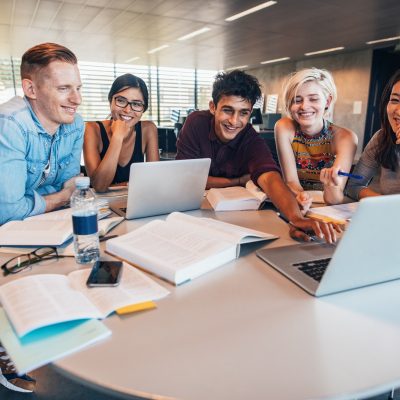 University students in cooperation with their assignment